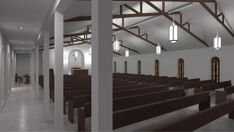 An artist's rendering of the planned renovation of the University of Maine's Newman Center chapel.?w=200&h=150